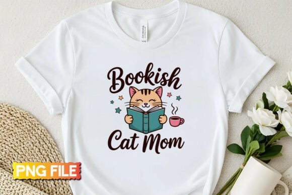 Bookish Cat Mom Cozy PNG Design: Your Ultimate Creative Asset