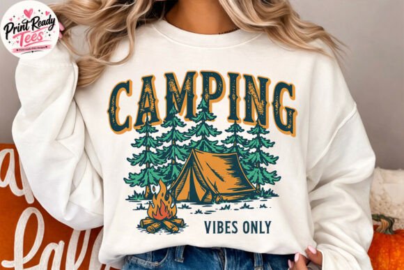 Camping Vibes Only PNG: Your Retro Campfire Design Toolkit