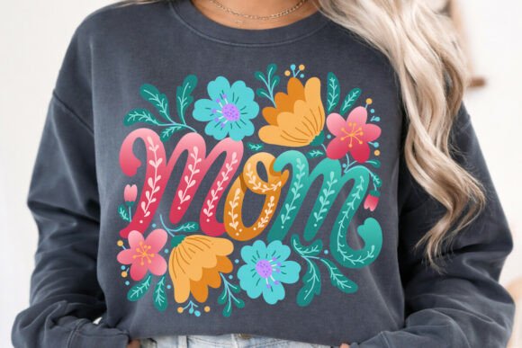 Floral Mom PNG: Celebrating Motherhood with Trendy Vintage Style