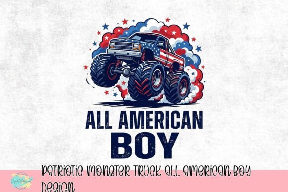 Patriotic Monster Truck All American Boy Design: A Bold Graphic for Maximum Impact