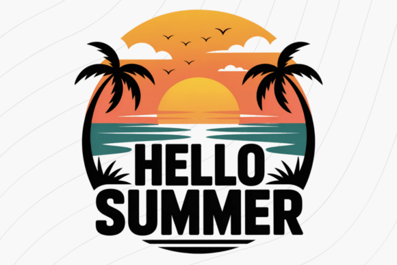 Retro Beach Hello Summer PNG: Your Go-To for Sunny Designs