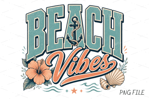 Retro Beach Vibes Vacation PNG: Your Go-To Coastal Design Asset