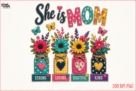She is Mom, Cute Mom Patchwork PNG: A Designer's Guide