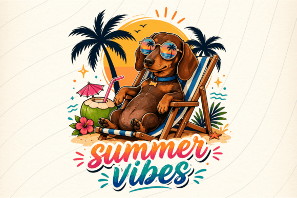 Summer Vibes Dachshund Shirt PNG: Your Go-To Design Asset